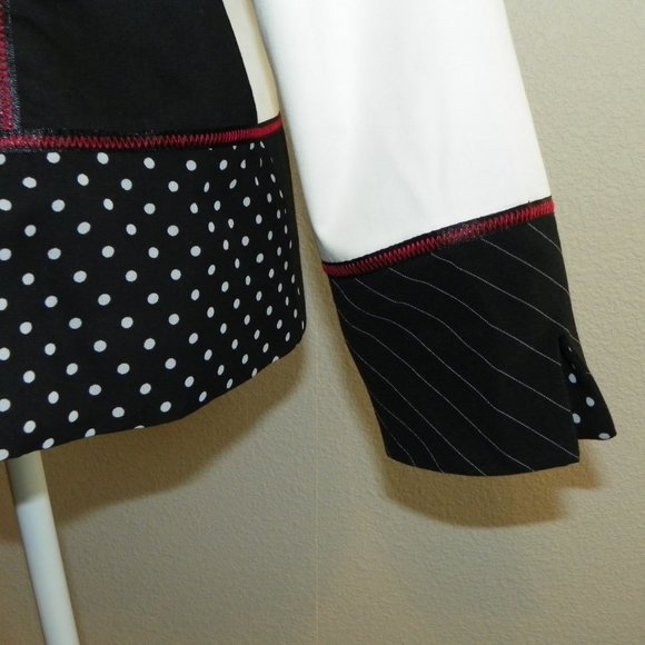 Light Lined Jacket Black White Women Lg - Picture 15 of 16